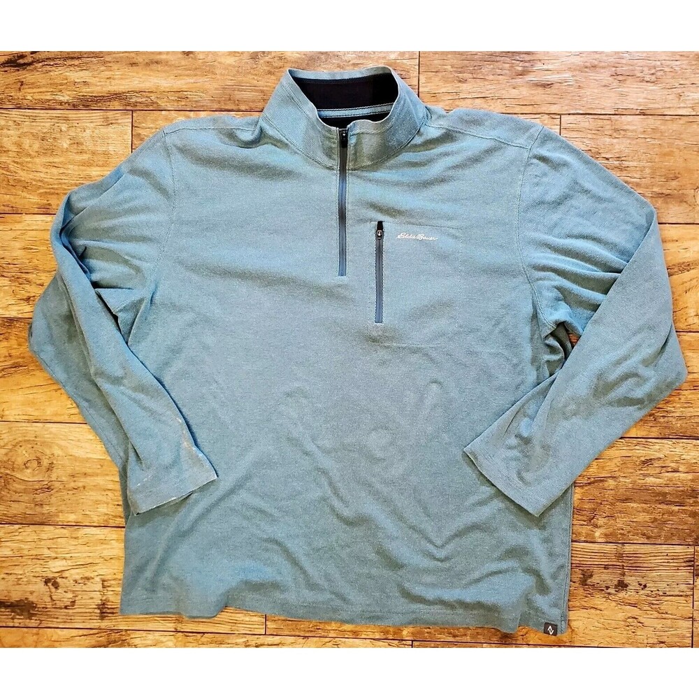Eddie Bauer Men's Quarter Zip Pullover Size 2XL Green